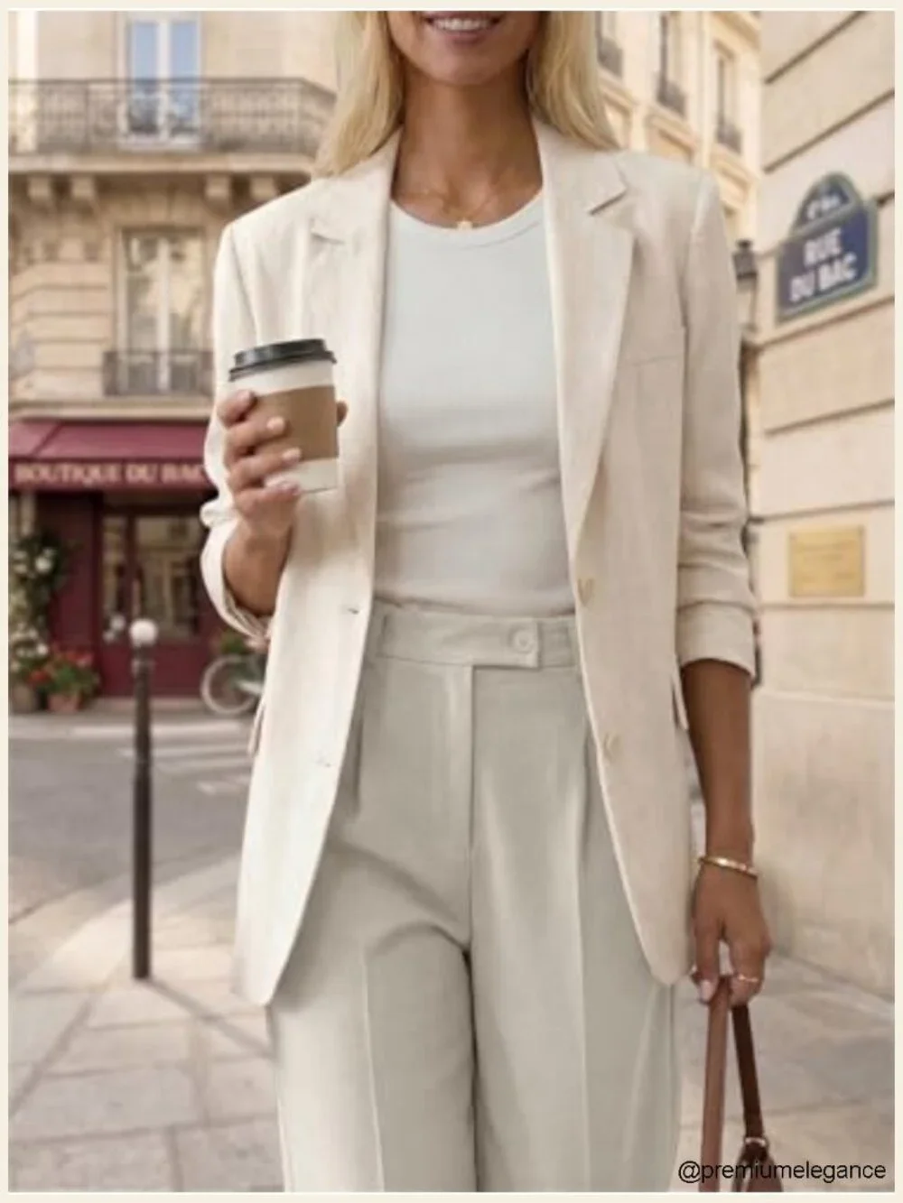 Linen-Blend Open-Front Blazer Long Sleeve Notch Collar Lightweight Full-Lined